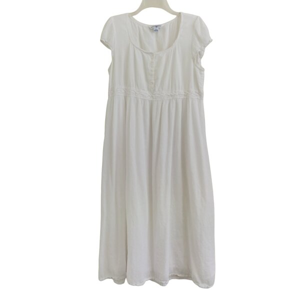 April Cornel Nightgown Nighty Pajamas Size Medium Gently Used Cotton White - Picture 1 of 10